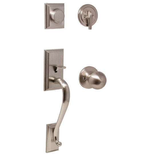 Weslock 02835-NGN0020 Mercy Dummy Handleset with Hudson Knob Satin Nickel Finish