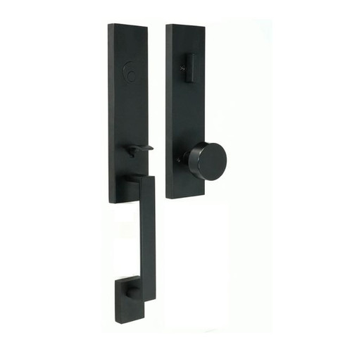 Weslock 02875-2420020 Leighton Dummy Handleset with Mesa Knob Trim Matte Black Finish