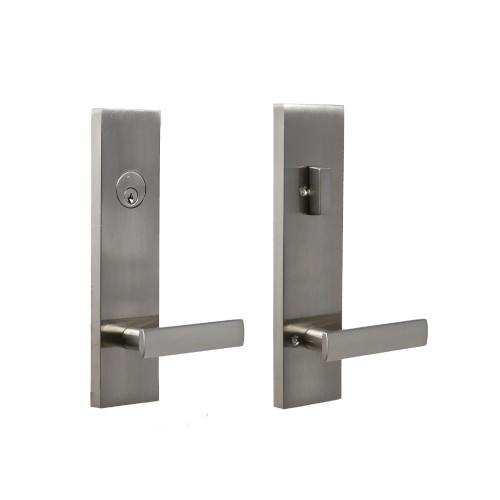 Weslock 066213N3NSL2D Utica Lever Addy Escutcheon Single Cylinder Deadbolt Passage Lock with Adjustable Latch and Round Corner Strikes Satin Nickel Finish