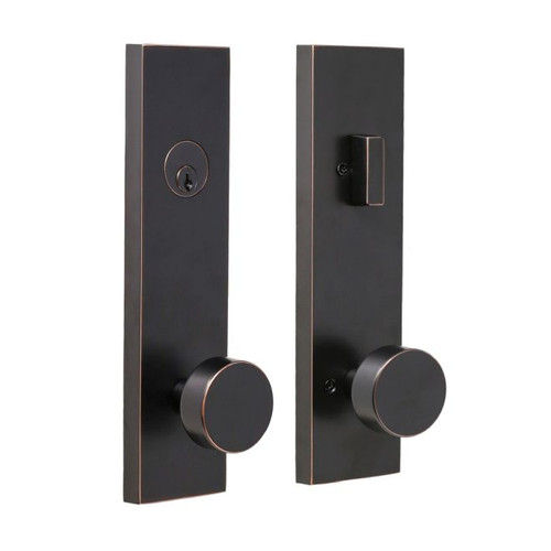 Weslock 066214141SL2D Mesa Knob Addy Escutcheon Single Cylinder Deadbolt Passage Lock with Adjustable Latch and Round Corner Strikes Oil Rubbed Bronze Finish