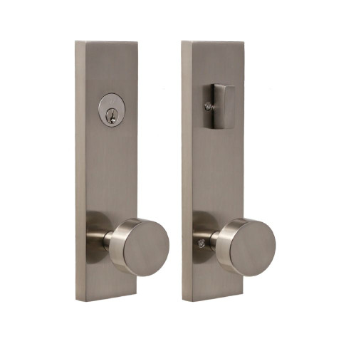 Weslock 066214N4NSL2D Mesa Knob Addy Escutcheon Single Cylinder Deadbolt Passage Lock with Adjustable Latch and Round Corner Strikes Satin Nickel Finish