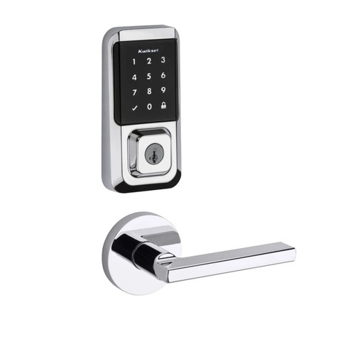 Kwikset 939WIFITSCR-720HFLRDT-26 Halo Wi-Fi Enabled Smart Lock Deadbolt with Touchscreen and Halifax Lever with Round Rose Bright Chrome Finish