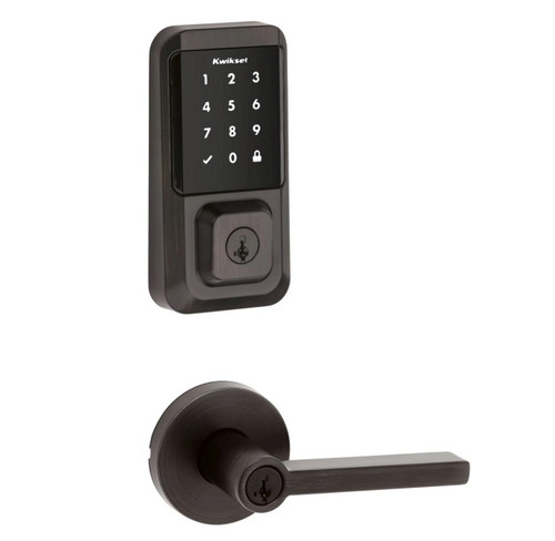 Kwikset 939WIFITSCR-740HFLRDT-11P Halo Wi-Fi Enabled Smart Lock Deadbolt with Touchscreen and Halifax Keyed Entry Lever with Round Rose Venetian Bronze Finish