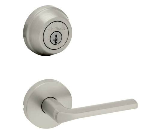 Kwikset 780-720LSLRDT-15 Satin Nickel Single Cylinder Deadbolt with Libson Passage Lever and Round Rose