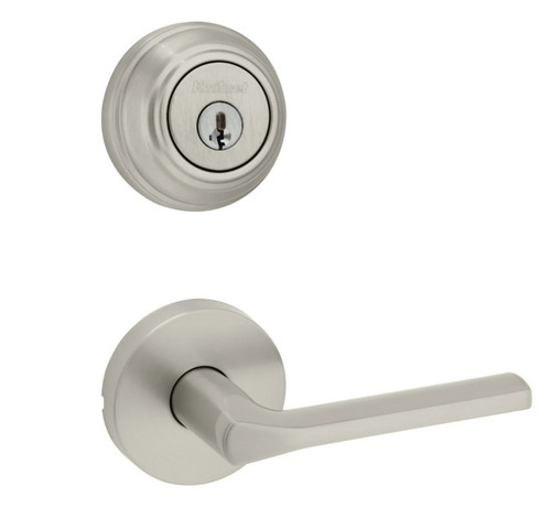 Kwikset 980-720LSLRDT-15 Satin Nickel Single Cylinder Deadbolt with Libson Passage Lever and Round Rose