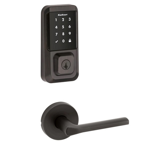 Kwikset 939WIFITSCR-720LSLRDT-11P Halo Wi-Fi Enabled Smart Lock Deadbolt with Touchscreen and Libson Lever with Round Rose Venetian Bronze Finish