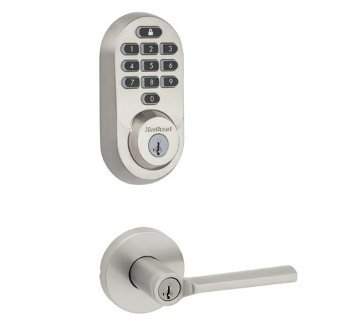 Kwikset 938WIFIKYPD-740LSLRDT-15 Halo Wi-Fi Enabled Smart Lock Deadbolt with Keypad And Libson Keyed Entry Lever with Round Rose Satin Nickel Finish