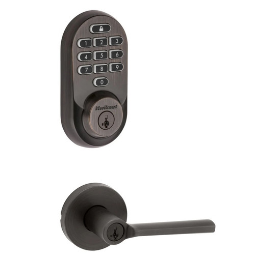 Kwikset 938WIFIKYPD-740LSLRDT-11P Halo Wi-Fi Enabled Smart Lock Deadbolt with Keypad And Libson Keyed Entry Lever with Round Rose Venetian Bronze Finish