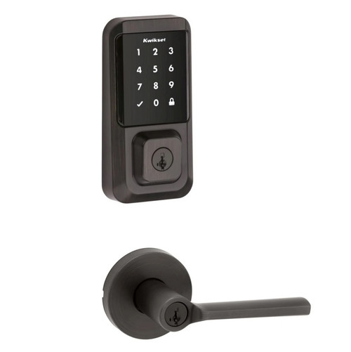 Kwikset 939WIFITSCR-740LSLRDT-11P Halo Wi-Fi Enabled Smart Lock Deadbolt with Touchscreen and Libson Keyed Entry Lever with Round Rose Venetian Bronze Finish