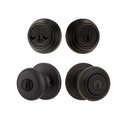 Kwikset 985-740H-11P Venetian Bronze Double Cylinder Deadbolt with Hancock Keyed Entry Knob
