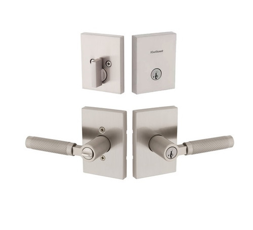 Kwikset 258RCT-740PVLRCT-15 Satin Nickel Rectangular Single Cylinder Deadbolt with Prava Keyed Entry Lever