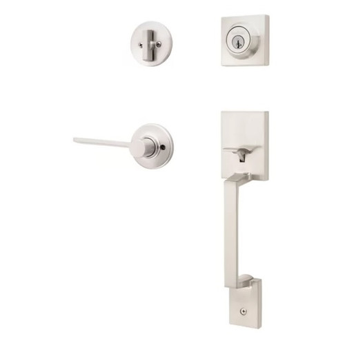 Kwikset 687AMD-966LRLRDTRH-15 Satin Nickel Amador Single Cylinder Handleset with Ladera Right Handed Lever 