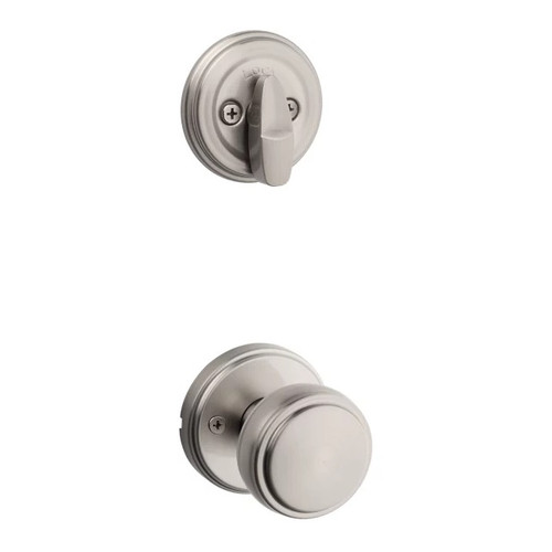 Kwikset 966SOK-15.UNIV Sora Knob with Traditional Round Rose Interior Single Cylinder Handleset Trim for Both 800 and 687 Series Handlesets Satin Nickel Finish
