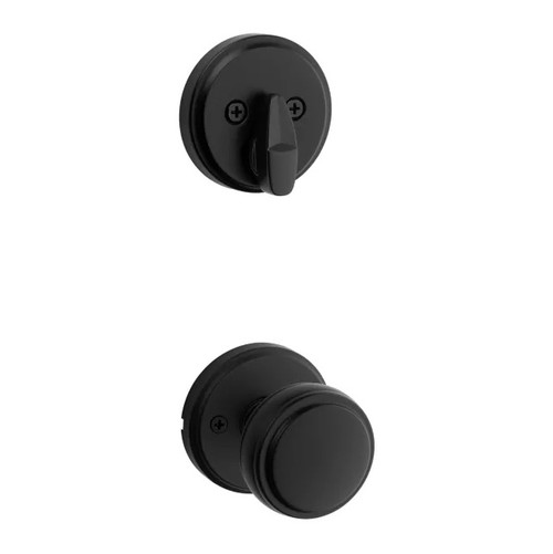 Kwikset 971SOK-514 Single Cylinder Interior Sora Knob with Traditional Round Rose Trim Matte Black Finish