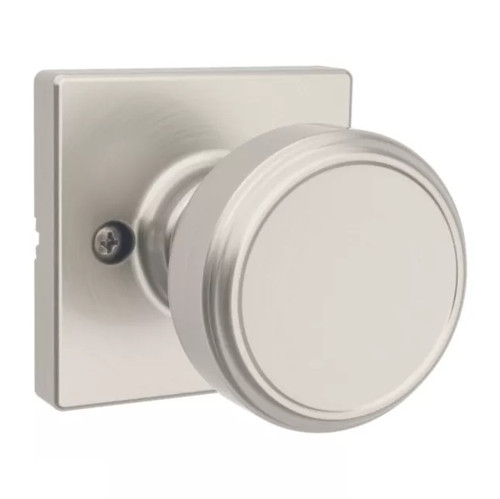 Kwikset 488MNKSQT-15 Maven Knob Square Rose Half Dummy Lock Satin Nickel Finish