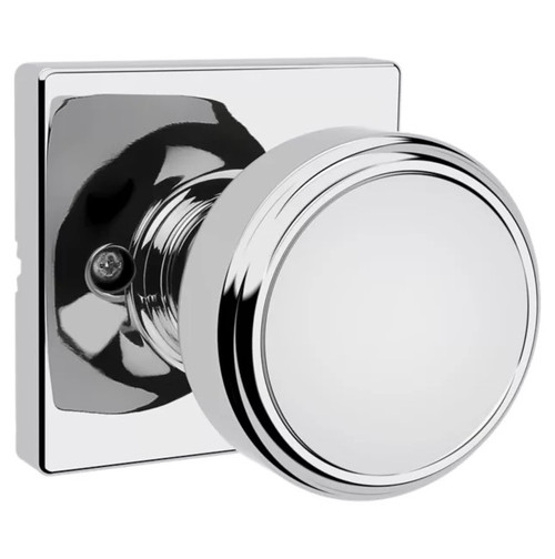 Kwikset 488MNKSQT-26 Maven Knob Square Rose Half Dummy Lock Bright Chrome Finish