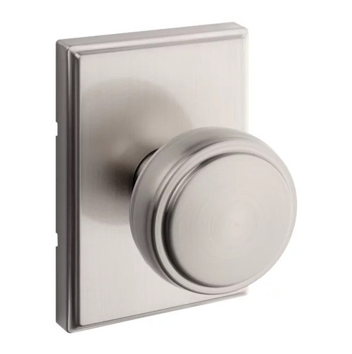 Kwikset 720SOKTRCT-15 Sora Knob with Traditional Rectangular Rose Passage Door Lock with 6AL Latch and RCS Strike Satin Nickel Finish