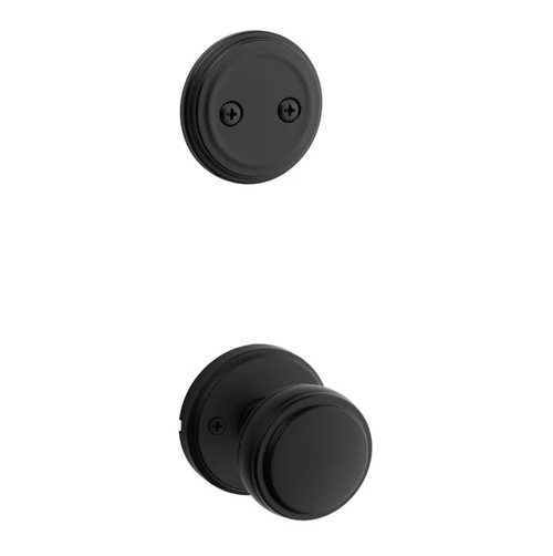 Kwikset 968SOK-514 Sora Knob with Traditional Round Rose Interior Dummy Handleset Trim Matte Black Finish