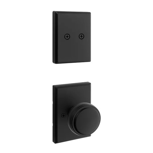 Kwikset 973SOKTRCT-514 Dummy Interior Sora Knob with Traditional Rectangular Rose Trim Matte Black Finish