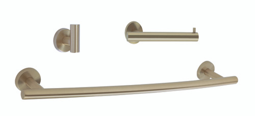 Amerock ARRONDIBBZ12 Bathroom Kit with BH26540BBZ Tissue Roll Holder BH26543BBZ Towel Bar BH26542BBZ Robe Hook Golden Champagne Finish