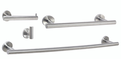 Amerock ARRONDISS8 Bathroom Kit with BH26540SS Tissue Roll Holder BH26546SS Towel Bar BH26544SS Towel Bar BH26542SS Robe Hook Stainless Steel Finish