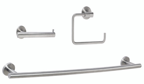 Amerock ARRONDISS3 Bathroom Kit with BH26540SS Tissue Roll Holder BH26541SS Towel Ring BH26544SS Towel Bar Stainless Steel Finish