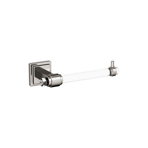 Amerock BH36061CG10 Glacio Euro Tissue Roll Holder Clear by Satin Nickel Finish