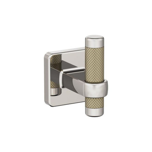 Amerock BH36563PNBBZ Esquire Single Robe Hook Polished Nickel by Golden Champagne Finish