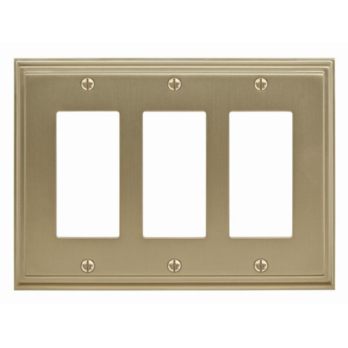 Amerock BP36520BBZ 7-3/10" x 4-3/4" Mulholland Triple Rocker Wall Plate Golden Champagne Finish