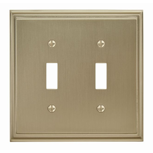 Amerock BP36515BBZ 7-3/10" x 4-3/4" Mulholland Double Toggle Wall Plate Golden Champagne Finish