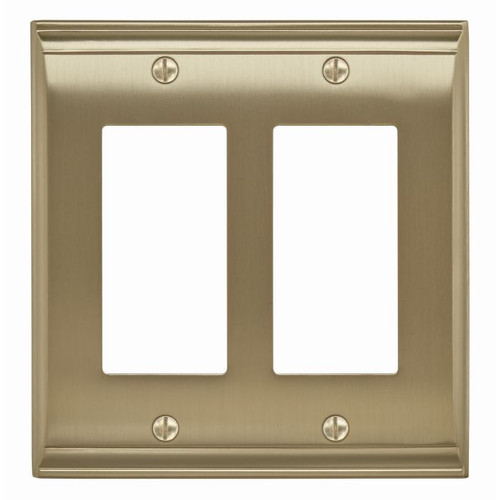 Amerock BP36505BBZ 7-3/10" x 4-3/4" Candler Double Rocker Wall Plate Golden Champagne Finish