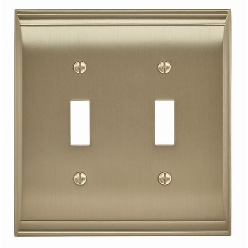 Amerock BP36501BBZ 4-9/10" x 4-7/10" Candler Double Toggle Wall Plate Golden Champagne Finish