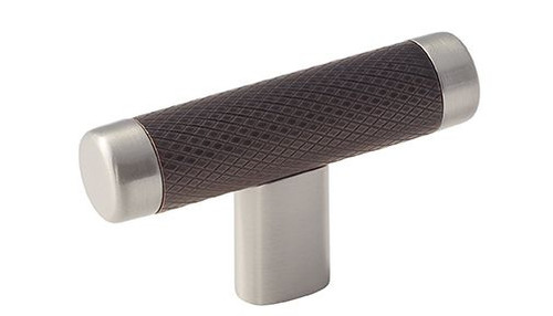 Amerock BP36556G10ORB 2-5/8" (67 mm) Esquire T Cabinet Knob Satin Nickel by Oil Rubbed Bronze Finish