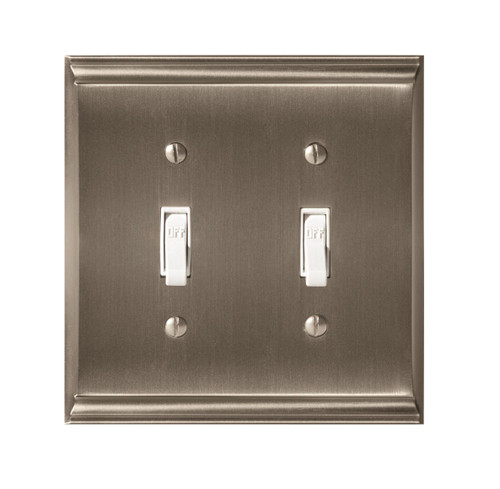 Amerock BP36501G10 4-9/10" x 4-7/10" Candler Double Toggle Wall Plate Satin Nickel Finish