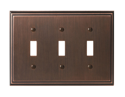 Amerock BP36516ORB 8-3/10" x 6-3/10" Mulholland Triple Toggle Wall Plate Oil Rubbed Bronze Finish