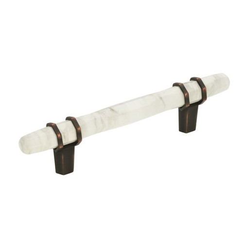 Amerock BP36648MWORB Carrione 3-3/4" (96 mm) Center to Center Cabinet Pull Marble White and Oil Rubbed Bronze Finish Amerock BP36648MWORB Carrione 3-3/4" (96 mm) Center to Center Cabinet Pull Marble White and Oil Rubbed Bronze Finish