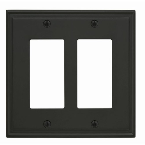 Amerock BP36519BBR 7-3/10" x 4-3/4" Mulholland Double Rocker Wall Plate Black Bronze Finish