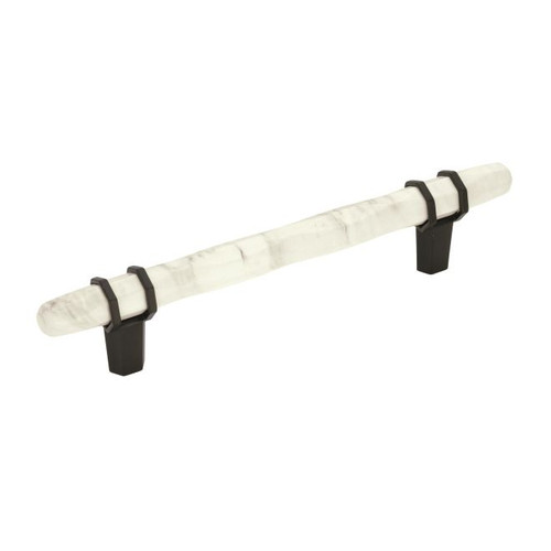 Amerock BP36649MWBBR Carrione 5-1/16" (128 mm) Center to Center Cabinet Pull Marble White and Black Bronze Finish