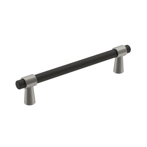 Amerock BP36859FBG10 Mergence 5-1/16" Center to Center Cabinet Pull Flat Black by Satin Nickel Finish