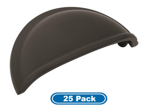 Amerock BP53010FB-25PACK Pack of 25 3" (76 mm) Center to Center Allison Cabinet Cup Pull Flat Black Finish