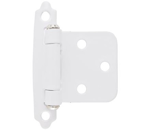 Amerock BPR3429W Variable Overlay Self Closing Face Mount Cabinet Hinge 2 Pack White Finish