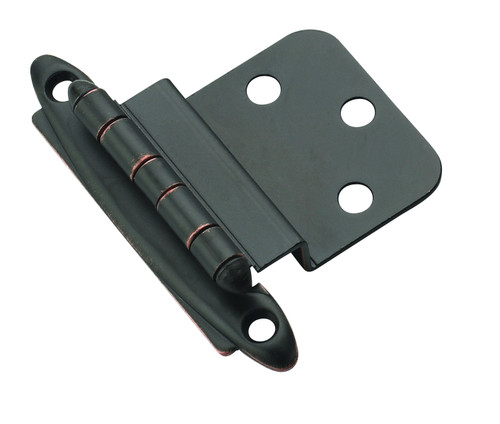 Amerock BPR3417ORB 3/8" (10 mm) Inset Non Self Closing Face Mount Cabinet Hinge 2 Pack Oil Rubbed Bronze Finish