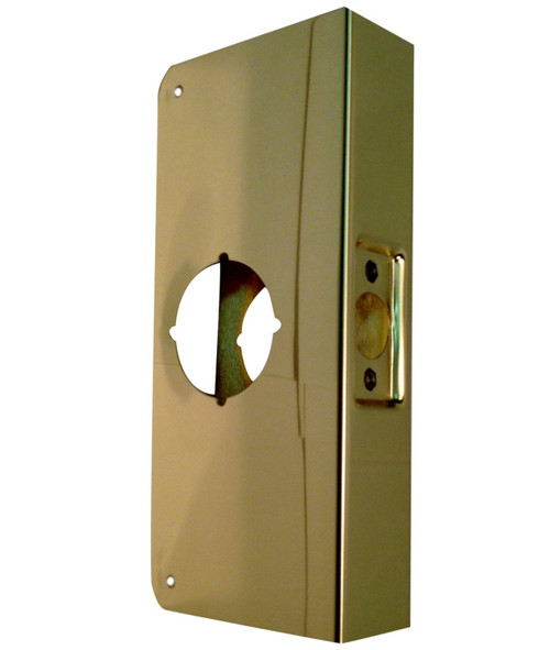 Don-Jo 2-AB-CW Antique Brass Door Wrap-Around for Cylindrical Door Locks with 2-1/8" Hole