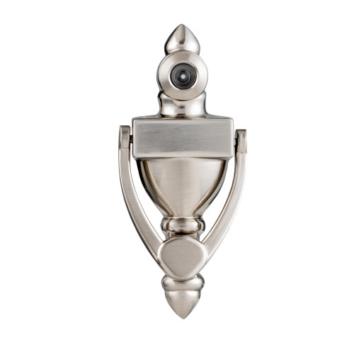 GEO KV160UL-SN 4" Door Knocker with 20 Minute UL Fire Rated 160 Degree Door Viewer for 1/2" Hole for 1-1/8" to 1-7/8" Door Satin Nickel Finish