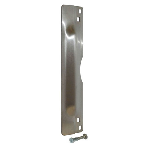 Don-Jo LP-111-EBF-630 Satin Steel Latch Protector for Outswinging Entrance Doors