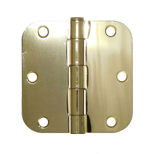 Don-Jo RPB73535-58-632 US3 Polished Brass Plated, Clear Coated 3-1/2" 5/8 Radius Residential Hinge