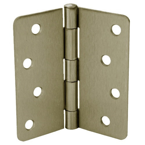 Don-Jo RPB74040-14-646 US15 Satin Nickel Plated, Clear Coated 4" 1/4 Radius Residential Hinge