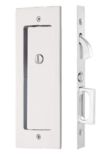 Emtek 2115US26 Polished Chrome Modern Rectangular Privacy Pocket Door Mortise Lock