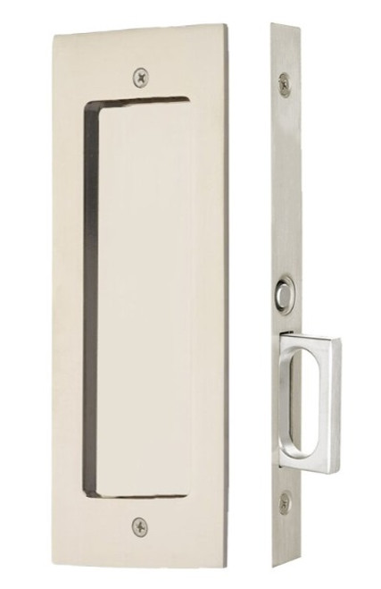 Emtek 2114US14 Polished Nickel Modern Rectangular Passage Pocket Door Mortise Lock