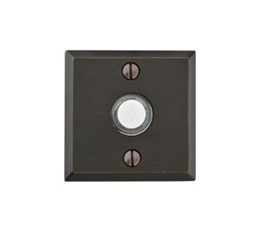 Emtek 2425MB Medium Bronze Doorbell Button with #6 Style Rosette